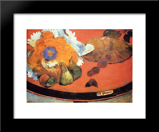 Still Life Fete Gloanec 20x24 Black Modern Wood Framed Art Print Poster by Gauguin, Paul