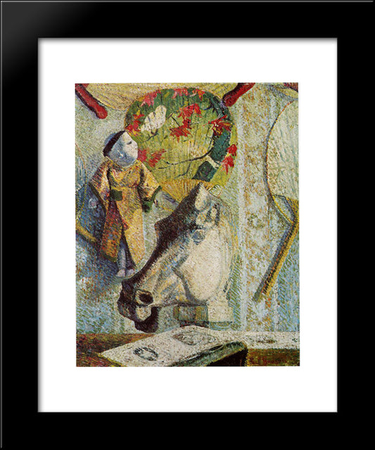 Still Life With Horse'S Head 20x24 Black Modern Wood Framed Art Print Poster by Gauguin, Paul