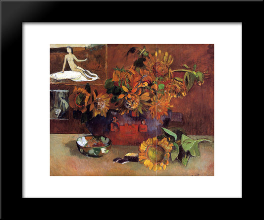 Still Life With L'Esperance 20x24 Black Modern Wood Framed Art Print Poster by Gauguin, Paul