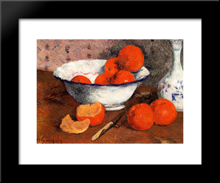 Still Life With Oranges 20x24 Black Modern Wood Framed Art Print Poster by Gauguin, Paul