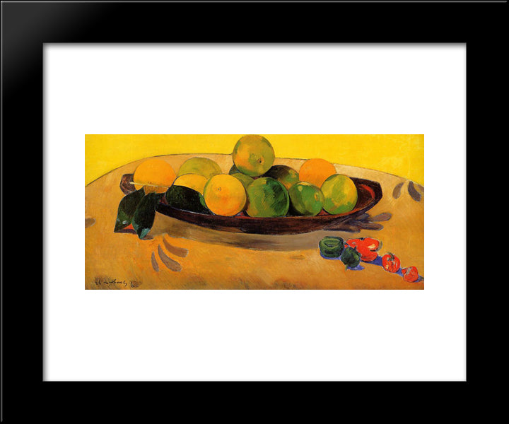 Still Life With Tahitian Oranges 20x24 Black Modern Wood Framed Art Print Poster by Gauguin, Paul