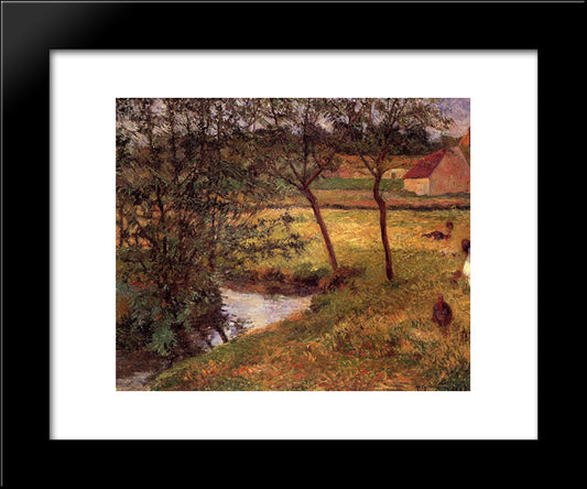 Stream In Osny 20x24 Black Modern Wood Framed Art Print Poster by Gauguin, Paul