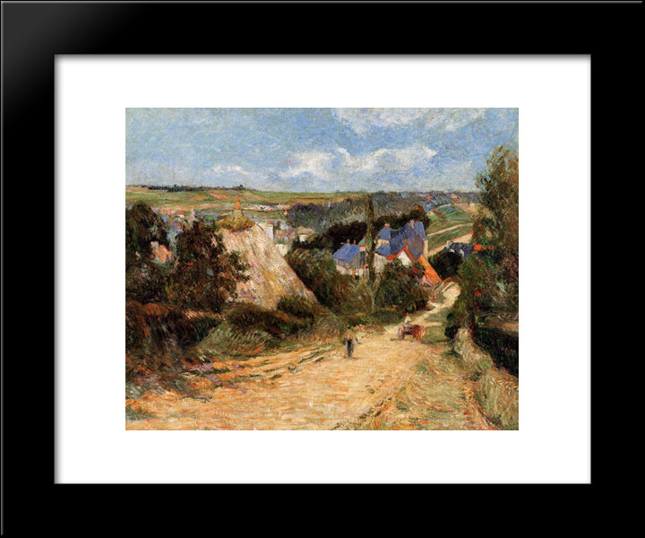 Street In Osny 20x24 Black Modern Wood Framed Art Print Poster by Gauguin, Paul