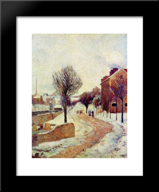 Suburb Under Snow 20x24 Black Modern Wood Framed Art Print Poster by Gauguin, Paul