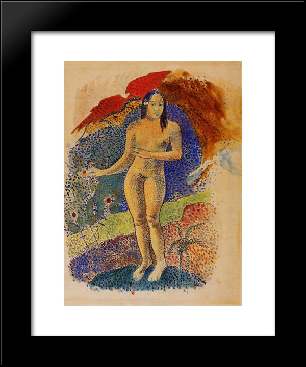 Tahitian Eve 20x24 Black Modern Wood Framed Art Print Poster by Gauguin, Paul