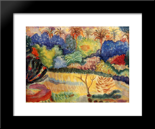 Tahitian Landscape 20x24 Black Modern Wood Framed Art Print Poster by Gauguin, Paul