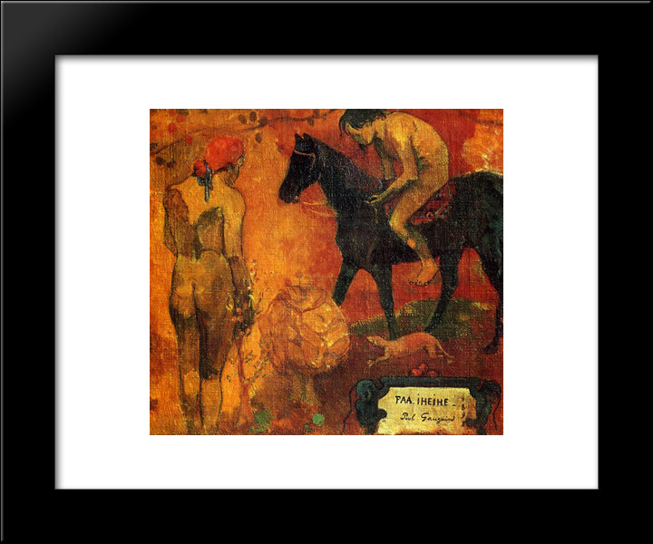 Tahitian Pastoral 20x24 Black Modern Wood Framed Art Print Poster by Gauguin, Paul