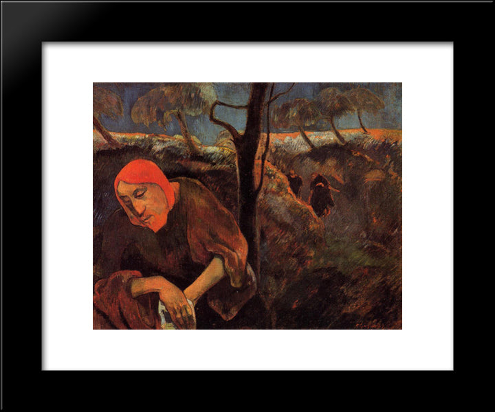 The Agony In The Garden 20x24 Black Modern Wood Framed Art Print Poster by Gauguin, Paul