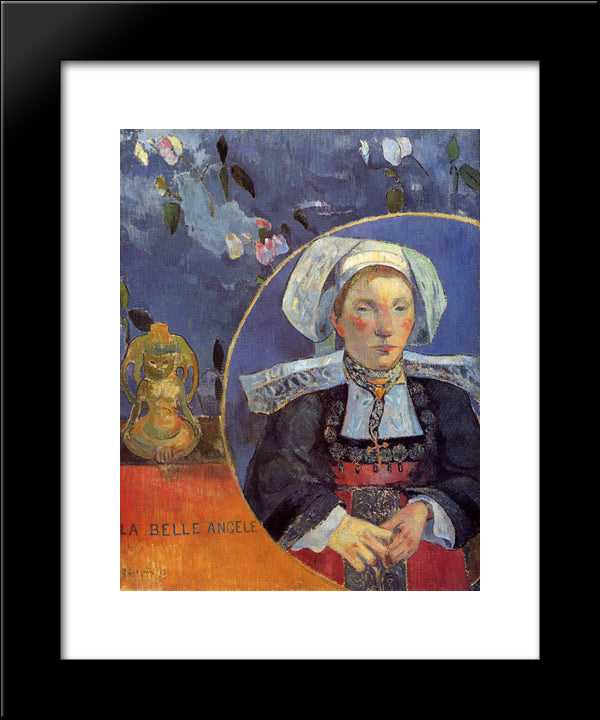 The Beautiful Angel (Madame Angele Satre, The Innkeeper At Pont-Aven) 20x24 Black Modern Wood Framed Art Print Poster by Gauguin, Paul