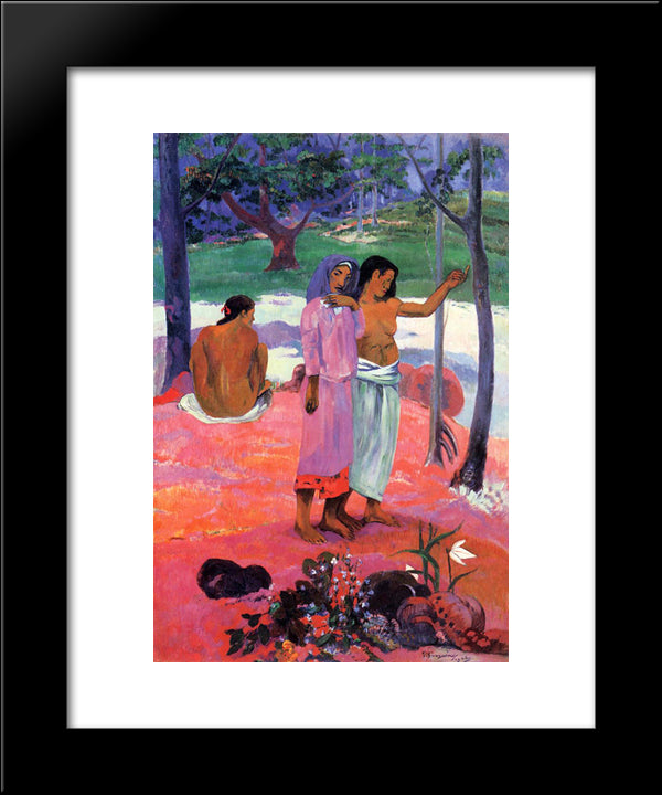 The Call 20x24 Black Modern Wood Framed Art Print Poster by Gauguin, Paul