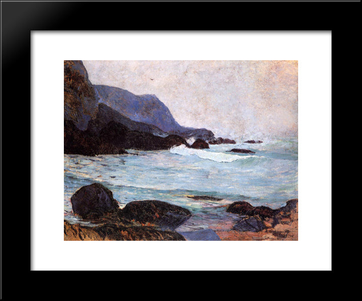 The Coast Of Bellangenay 20x24 Black Modern Wood Framed Art Print Poster by Gauguin, Paul