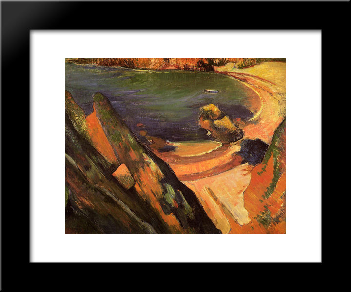 The Creek, Le Pouldu 20x24 Black Modern Wood Framed Art Print Poster by Gauguin, Paul