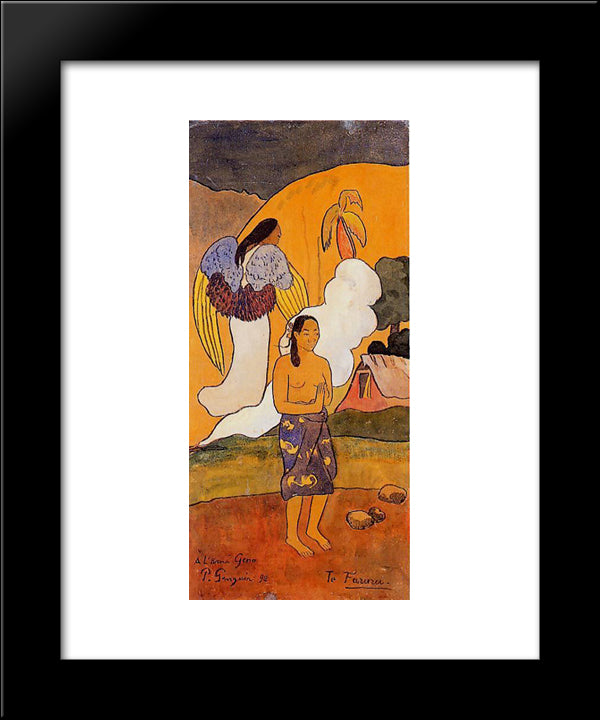 The Encounter 20x24 Black Modern Wood Framed Art Print Poster by Gauguin, Paul
