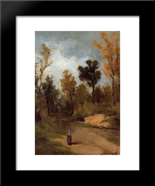 The Forest Path 20x24 Black Modern Wood Framed Art Print Poster by Gauguin, Paul