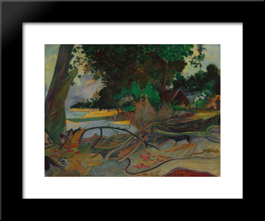 The Hibiskus Tree 20x24 Black Modern Wood Framed Art Print Poster by Gauguin, Paul