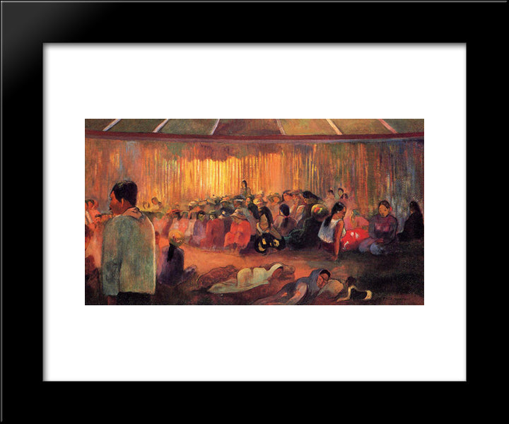 The House Of Singing 20x24 Black Modern Wood Framed Art Print Poster by Gauguin, Paul