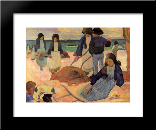 The Kelp Gatherers 20x24 Black Modern Wood Framed Art Print Poster by Gauguin, Paul