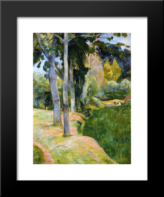 The Large Tree 20x24 Black Modern Wood Framed Art Print Poster by Gauguin, Paul