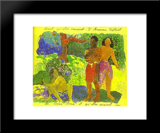 The Messengers Of Oro 20x24 Black Modern Wood Framed Art Print Poster by Gauguin, Paul