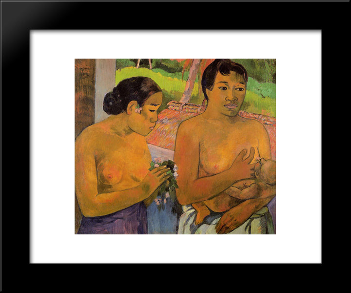 The Offering 20x24 Black Modern Wood Framed Art Print Poster by Gauguin, Paul