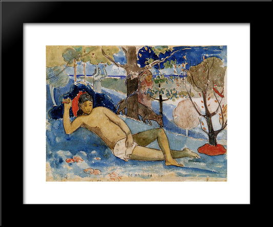 The Queen Of Beauty 20x24 Black Modern Wood Framed Art Print Poster by Gauguin, Paul