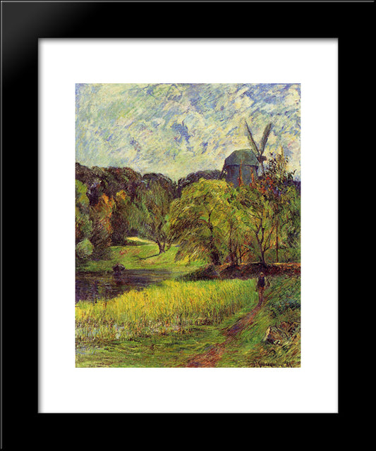 The Queen'S Mill 20x24 Black Modern Wood Framed Art Print Poster by Gauguin, Paul