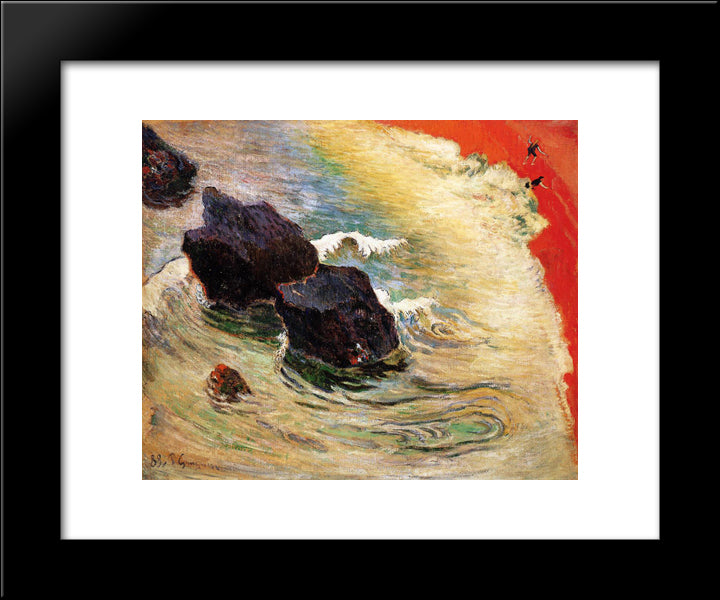 The Wave 20x24 Black Modern Wood Framed Art Print Poster by Gauguin, Paul