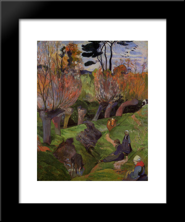 The Willows 20x24 Black Modern Wood Framed Art Print Poster by Gauguin, Paul