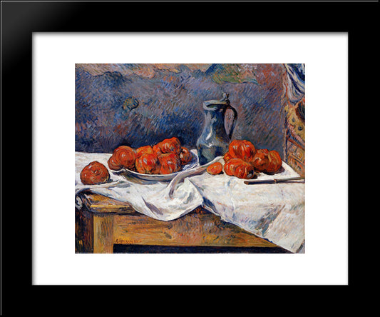 Tomatoes And A Pewter Tankard On A Table 20x24 Black Modern Wood Framed Art Print Poster by Gauguin, Paul