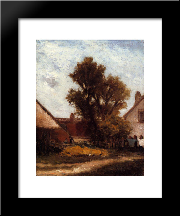 Tree In The Farm Yard 20x24 Black Modern Wood Framed Art Print Poster by Gauguin, Paul