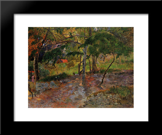 Tropical Landscape, Martinique 20x24 Black Modern Wood Framed Art Print Poster by Gauguin, Paul