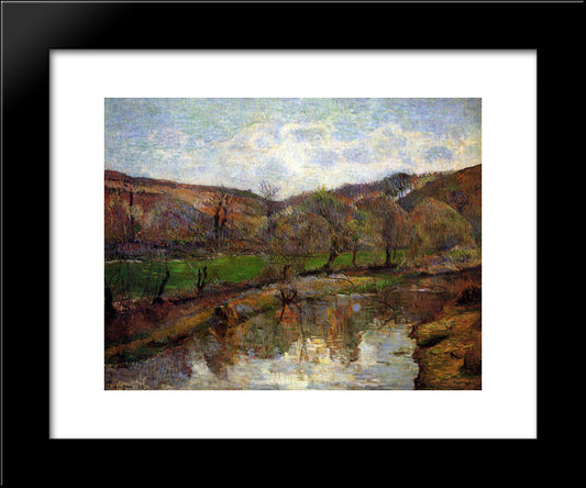 Upstream Of Pont-Aven 20x24 Black Modern Wood Framed Art Print Poster by Gauguin, Paul