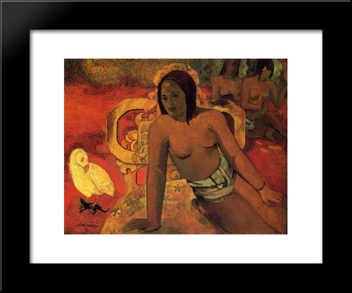 Vairumati 20x24 Black Modern Wood Framed Art Print Poster by Gauguin, Paul