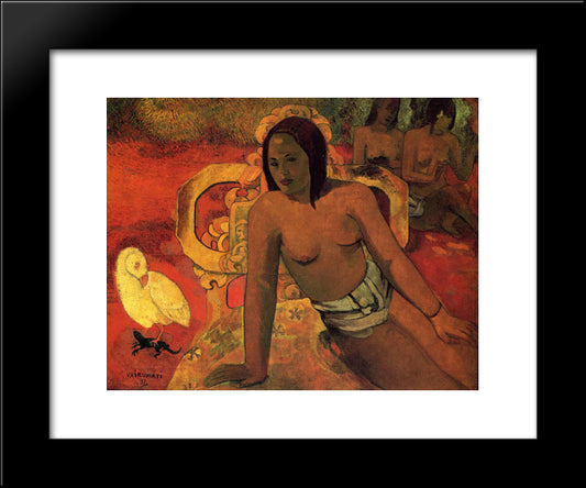 Vairumati 20x24 Black Modern Wood Framed Art Print Poster by Gauguin, Paul