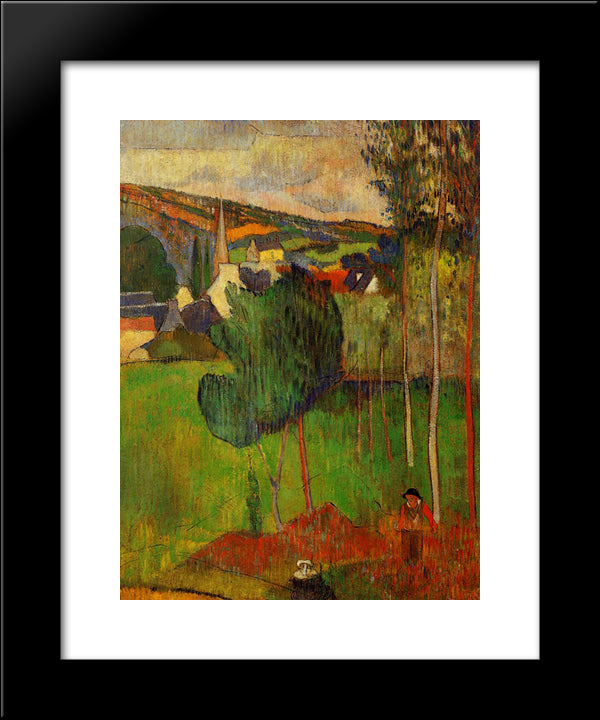 View Of Pont-Aven From Lezaven 20x24 Black Modern Wood Framed Art Print Poster by Gauguin, Paul