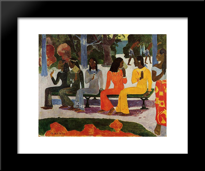 We Shall Not Go To Market Today 20x24 Black Modern Wood Framed Art Print Poster by Gauguin, Paul