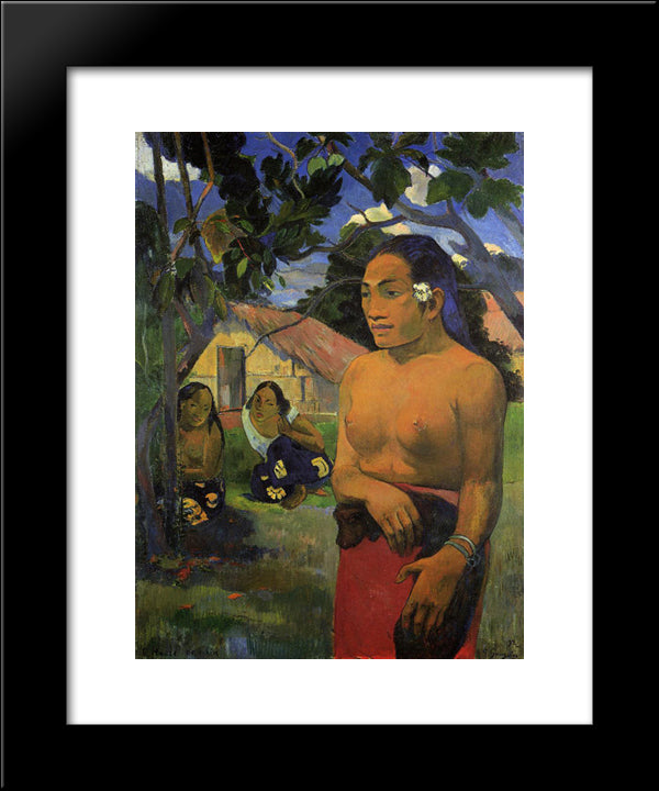 Where Are You Going 20x24 Black Modern Wood Framed Art Print Poster by Gauguin, Paul