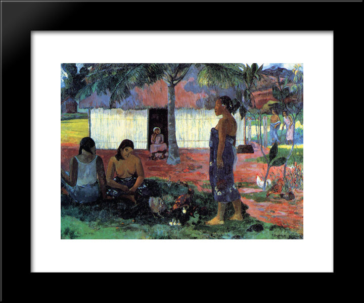 Why Are You Angry 20x24 Black Modern Wood Framed Art Print Poster by Gauguin, Paul