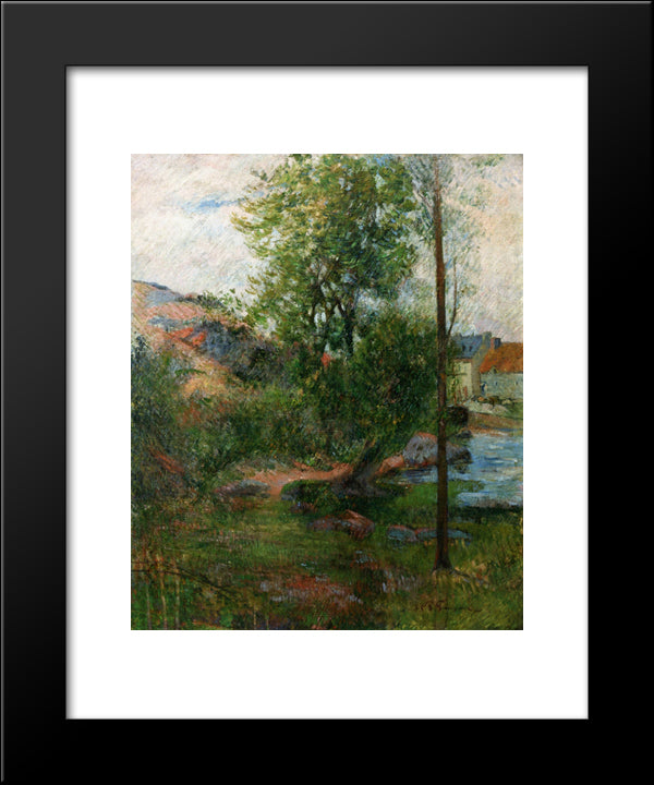 Willow By The Aven 20x24 Black Modern Wood Framed Art Print Poster by Gauguin, Paul