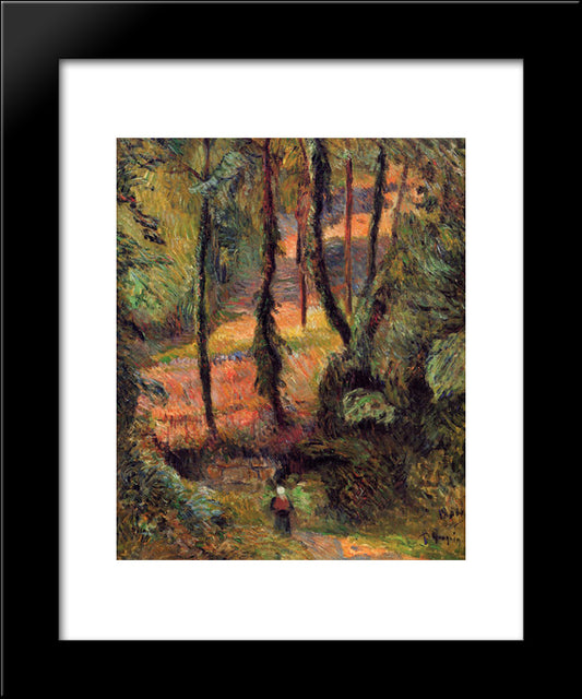 Wooded Path 20x24 Black Modern Wood Framed Art Print Poster by Gauguin, Paul