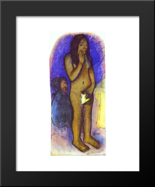 Words Of The Devil 20x24 Black Modern Wood Framed Art Print Poster by Gauguin, Paul