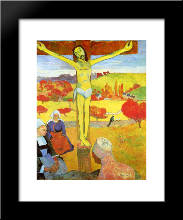 Yellow Christ 20x24 Black Modern Wood Framed Art Print Poster by Gauguin, Paul