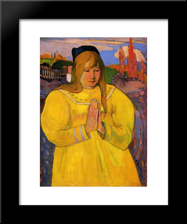 Young Christian Girl 20x24 Black Modern Wood Framed Art Print Poster by Gauguin, Paul