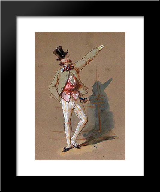 Dandy In Paris 20x24 Black Modern Wood Framed Art Print Poster by Gavarni, Paul