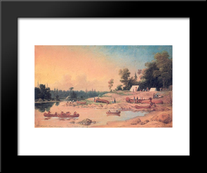 Encampment 20x24 Black Modern Wood Framed Art Print Poster by Kane, Paul