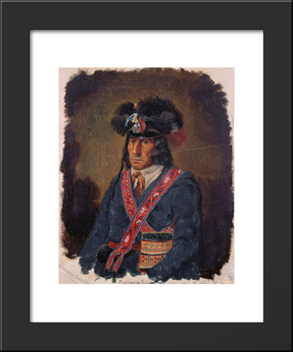 Francois Lucie, A Cree Half-Breed Guide 20x24 Black Modern Wood Framed Art Print Poster by Kane, Paul