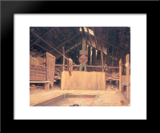 Interior Of A Ceremonial Lodge 20x24 Black Modern Wood Framed Art Print Poster by Kane, Paul