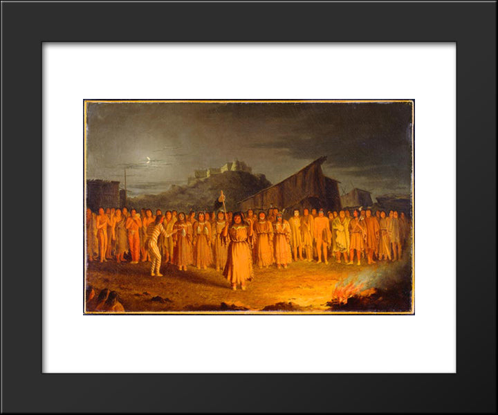 Scalp Dance By The Chualpays Indians 20x24 Black Modern Wood Framed Art Print Poster by Kane, Paul