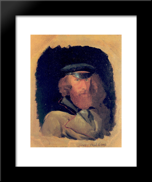 Self-Portrait 20x24 Black Modern Wood Framed Art Print Poster by Kane, Paul