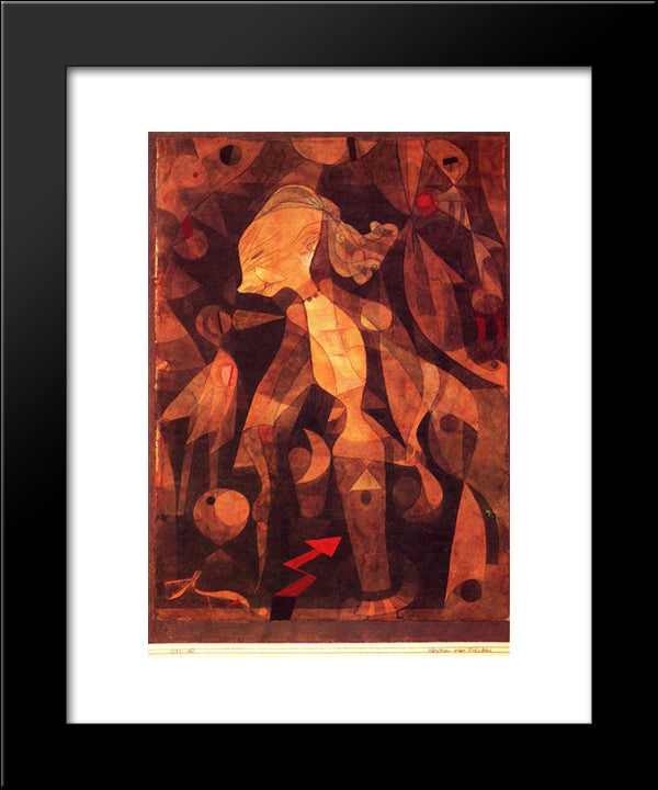 A Young Ladys Adventure 20x24 Black Modern Wood Framed Art Print Poster by Klee, Paul